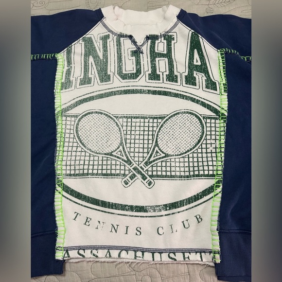 NWT FP Movement Double Header Graphic Crew S Blue  Combo with Pockets - Picture 7 of 12